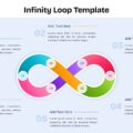 Infinity Loop Diagram Template - 6-step process flow on purple background