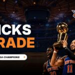 Knicks Parade Template - Title slide to announce 2026 NBA Champions celebration with trophy and confetti design