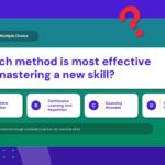 Learning Quiz Multiple Choice Question Template - four answer options A–D, hint bar, and 30-second timer on purple background