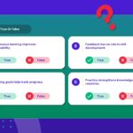 Learning Quiz True or False Question Template - 2x2 grid of four statements with green True and red False buttons