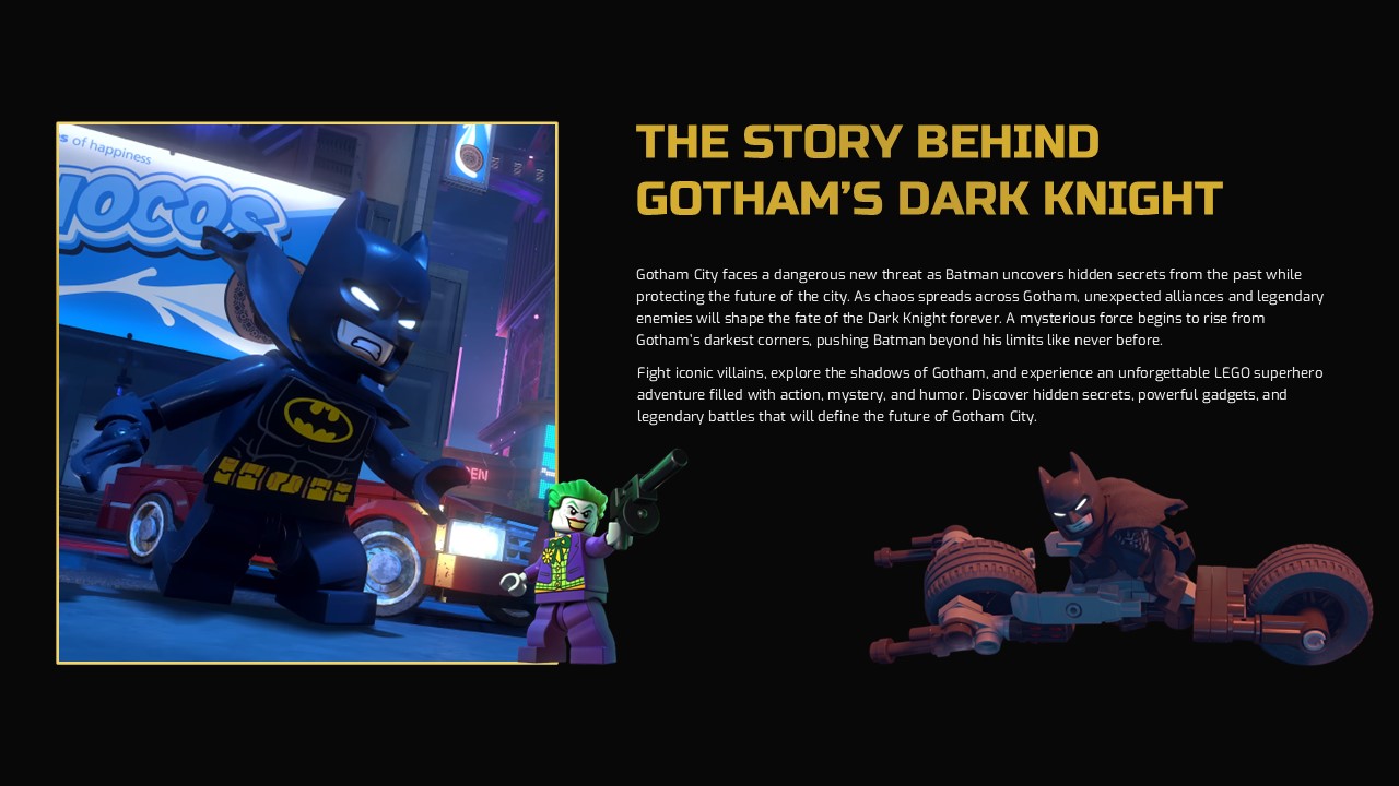 Lego Batman Template - Gotham Dark Knight Storyline Slide