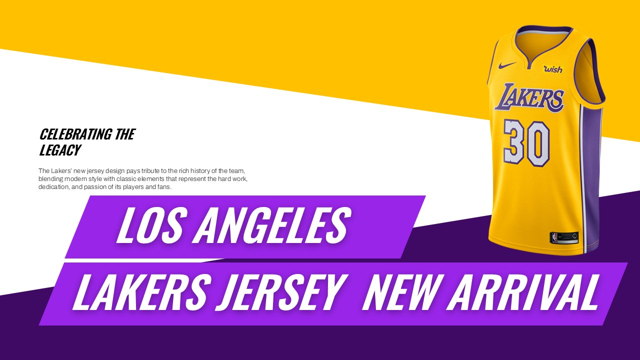 Lakers Template - Merchandise slide to present team jerseys and commercial Lakers products