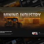 Mining Industry PowerPoint Template - Cover slide with dump truck