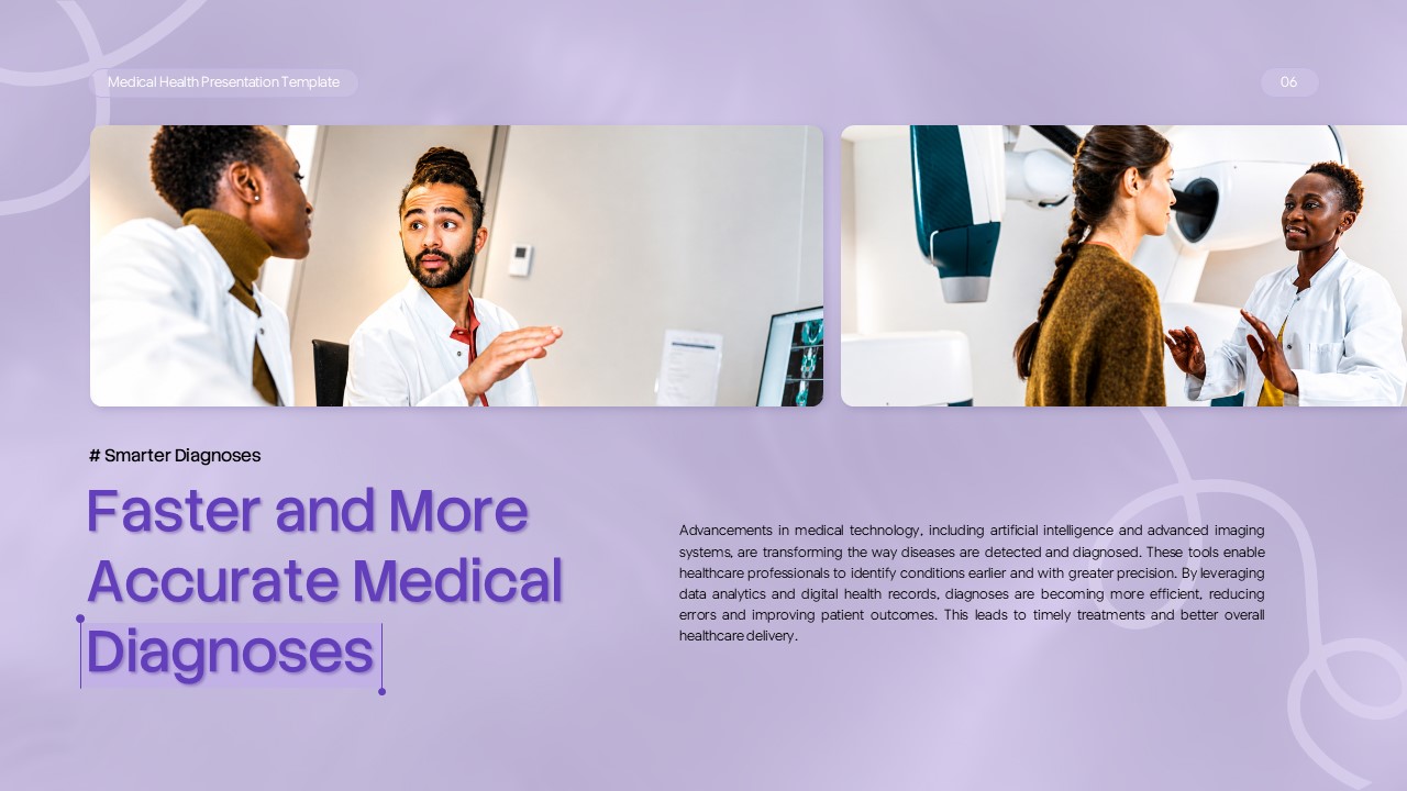 Medical Health Template - Medical imaging consultation demonstrating faster diagnostic technology achievements