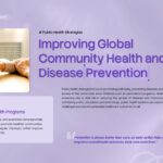 Medical Health Template - Caring hands and stethoscope symbolizing community health and disease prevention strategies