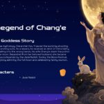 Moon Festival Chang'e Legend - Ethereal moon goddess artwork with white rabbit against luminous full moon backdrop