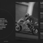 Motorcycle Shop Business Plan - business model slide with bold red vertical divider and three revenue pillars