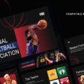 NBA Google Slides Template - Overview of presentation template with basketball court graphics and team logos