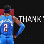 NBA Template - Thank you closing slide with basketball player silhouette and professional design