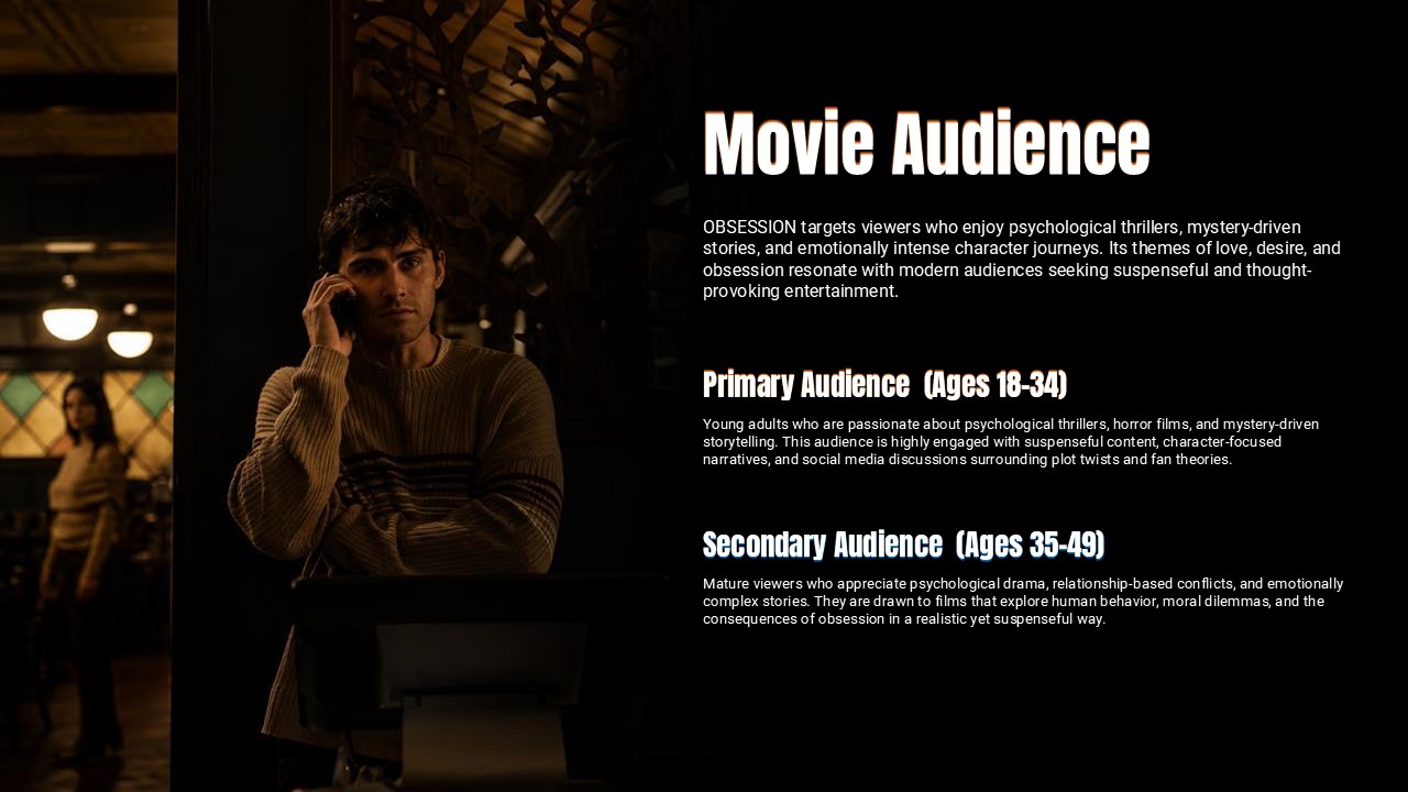 Obsession Movie Template - Target demographic analysis separating primary and secondary audience groups