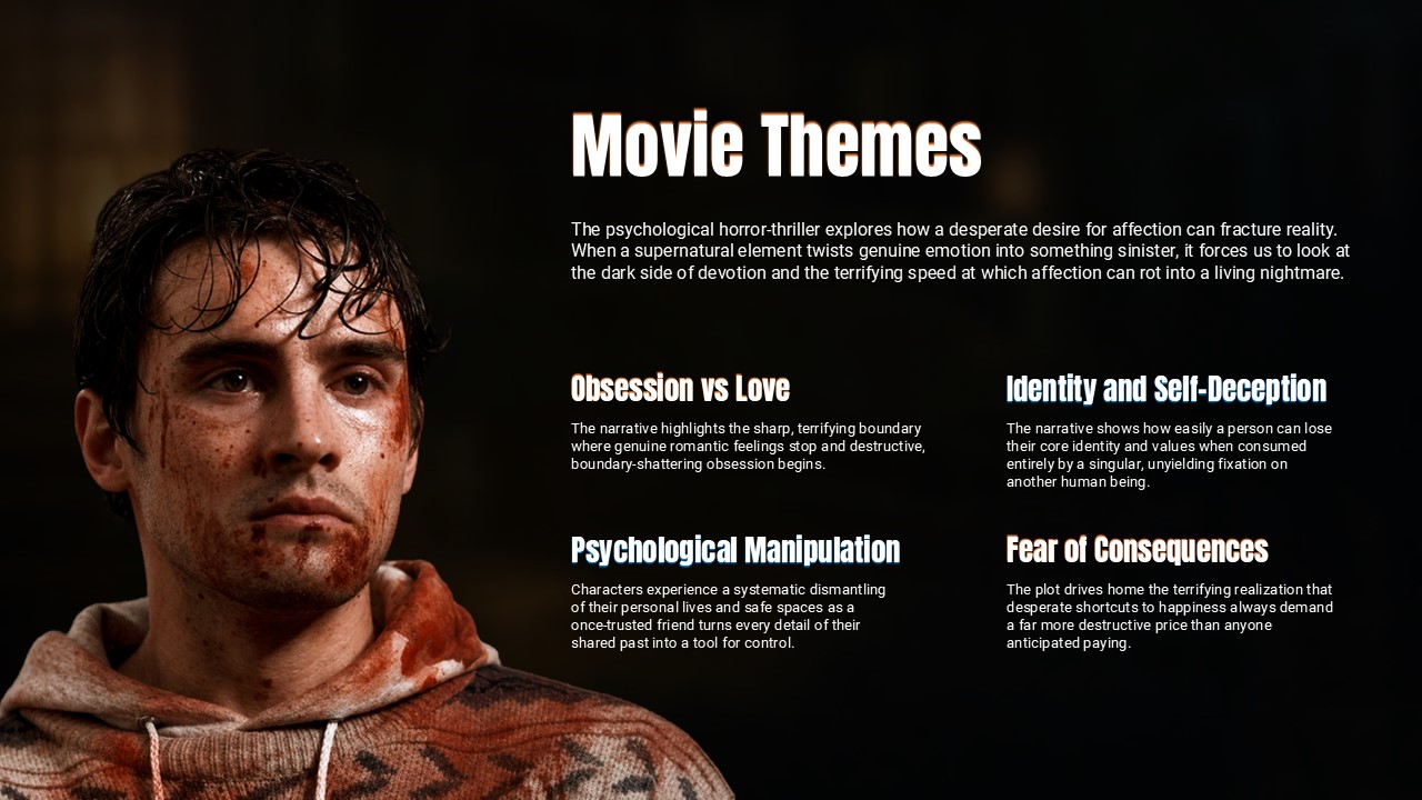 Obsession Movie Template - In-depth thematic breakdown exploring obsession, identity, manipulation, and fear