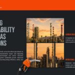 Oil and Gas Industry Template - Sustainability slide featuring carbon emission reduction and operational efficiency