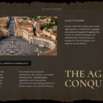 Old Maps History Lesson Template - Age of Conquest slide with Roman Empire aerial view and emperor statue