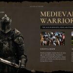 Old Maps History Lesson Template - Medieval Warriors slide with armored knight and two content image cards