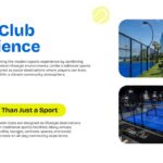 Padel Sport Template - Facility experience slide showcasing modern padel club amenities and lifestyle