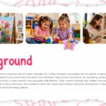 Paper Notes Theme Background Slide - pink heading with three child activity photos and paragraph text on notebook paper