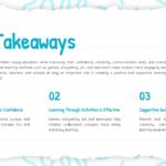 Paper Notes Theme Key Takeaways Slide - teal heading with three numbered summary columns on lined notebook paper