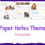 Paper Notes Theme Template - colorful children's slide preview with doodle decorations and playful notebook design