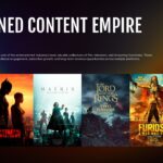 Paramount Warner Bros Combined Library Template - minimalist dark slide with three large typographic KPI stats