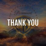 Paramount Warner Bros Title Cover Slide Template - merged studio logo on dramatic mountain sunrise background