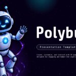Polybuzz Google Slides PowerPoint Template - Two-column intro slide with confident 3D robot mascot and value proposition card