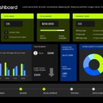 Project Management Dashboard Template - dark theme version with progress indicators and data visualizations