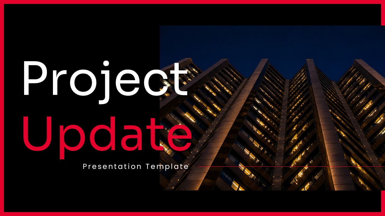 Project Update Template - Executive summary slide to report project status and completion metrics