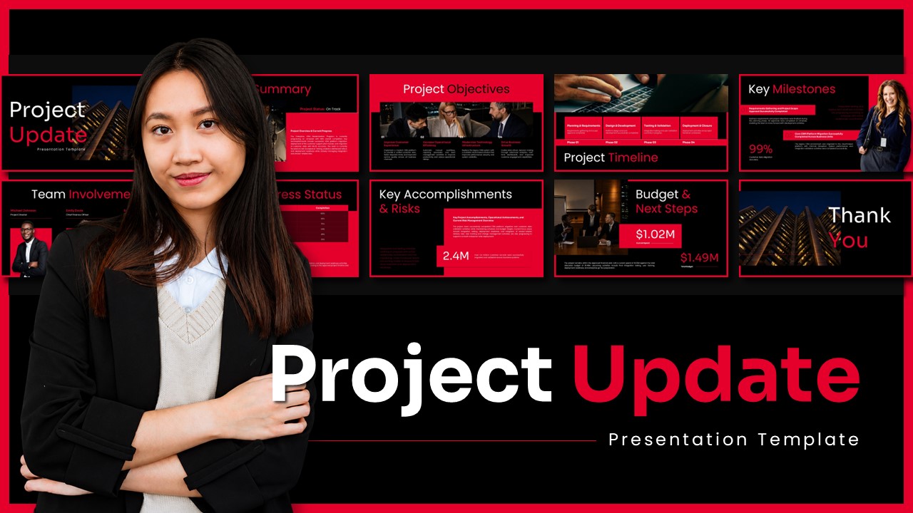 Project Update Template - Full deck preview for professional stakeholder presentations
