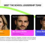 Parent Teacher Conference Template - School leadership team introduction slide with three staff profiles