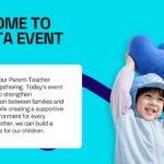 Parent Teacher Conference Template - Welcome to PTA event slide with happy child celebration photo