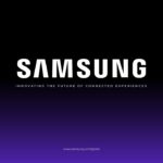 Samsung Case Study Template - Closing slide to end Samsung presentations with brand logo and contact information