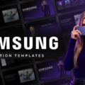Samsung Case Study Template - Professional cover slide to introduce Samsung business presentations with brand identity
