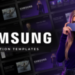 Samsung Case Study Template - Professional cover slide to introduce Samsung business presentations with brand identity