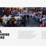 San Fermin Festival Template - Immersive slide to present festival atmosphere and cultural transformation