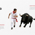 San Fermin Festival Template - Action slide to present the thrilling running of bulls tradition and excitement