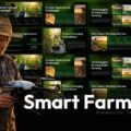 Plantilla de Agricultura Inteligente: Diapositiva de portada profesional para introducir presentaciones sobre tecnología agrícola.