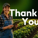Smart Farming Template - Thank you slide with farmer imagery to close agricultural presentations