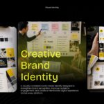 Social Media Plan Template - Digital brand experiences slide with team meeting photo and bold brand vision statement