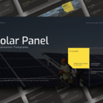 Solar Panel Google Slides PowerPoint Template - Full 10-slide deck preview in bold black and yellow design