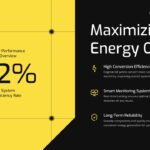 Solar Panel System Efficiency Template - Split black and yellow slide anchored by a bold 92% efficiency statistic