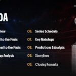 Stanley Cup Finals Agenda - Clean numbered list with cosmic background and Stanley Cup trophy visual balance