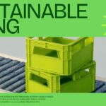 Sustainable Living Template - cover slide with bold neon green background, large headline, and 3D product photo