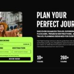 Travel Tourism Template - Booking CTA slide to drive conversions with a quick booking widget and key stats