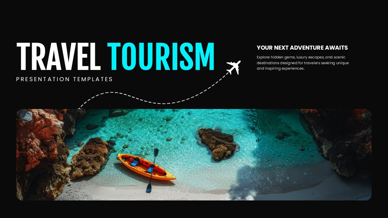 Travel Tourism Template - Cover slide to open your travel agency or destination marketing presentation
