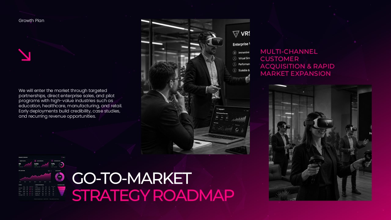 VR Pitch Deck - Go-To-Market Strategy Slide