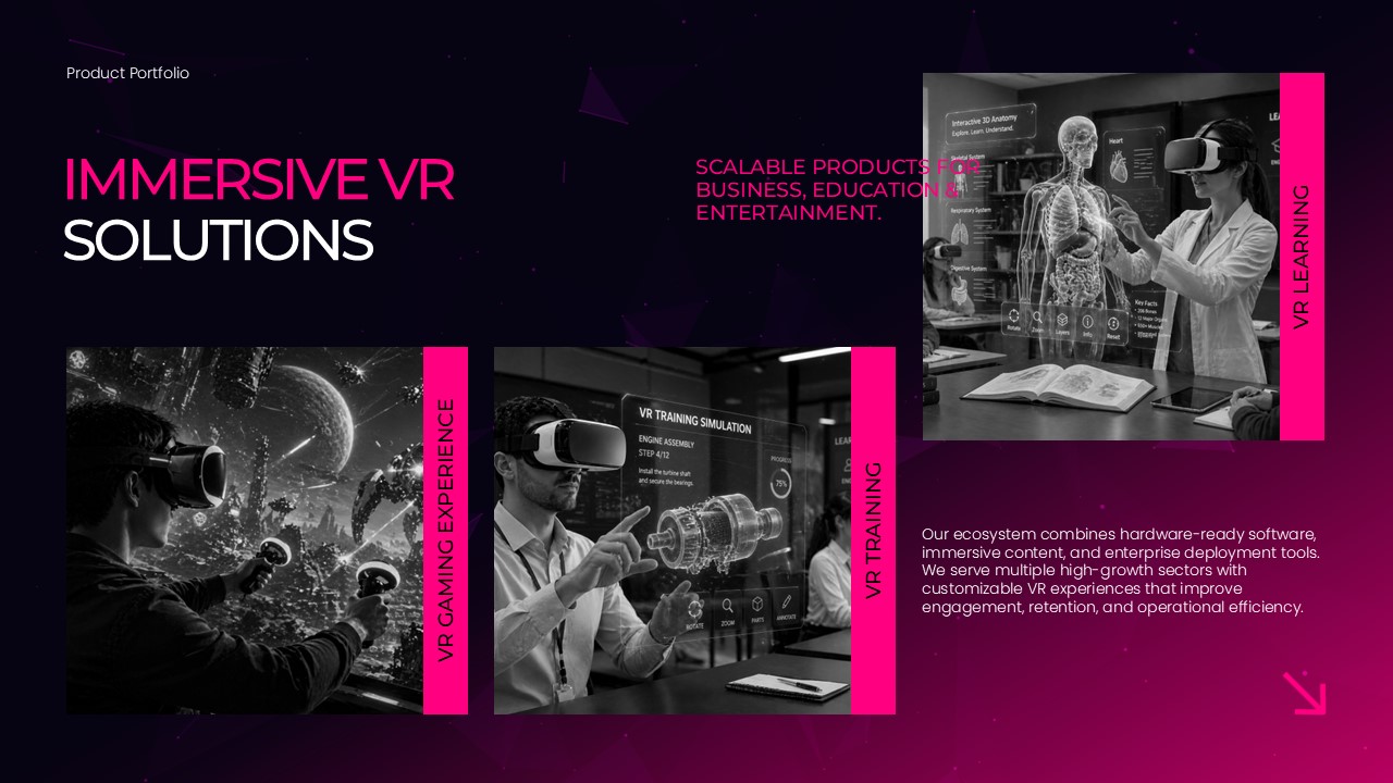 VR Pitch Deck - Product Portfolio Slide Template