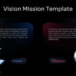 Vision Mission Infographic Template - dark mode dual-panel layout