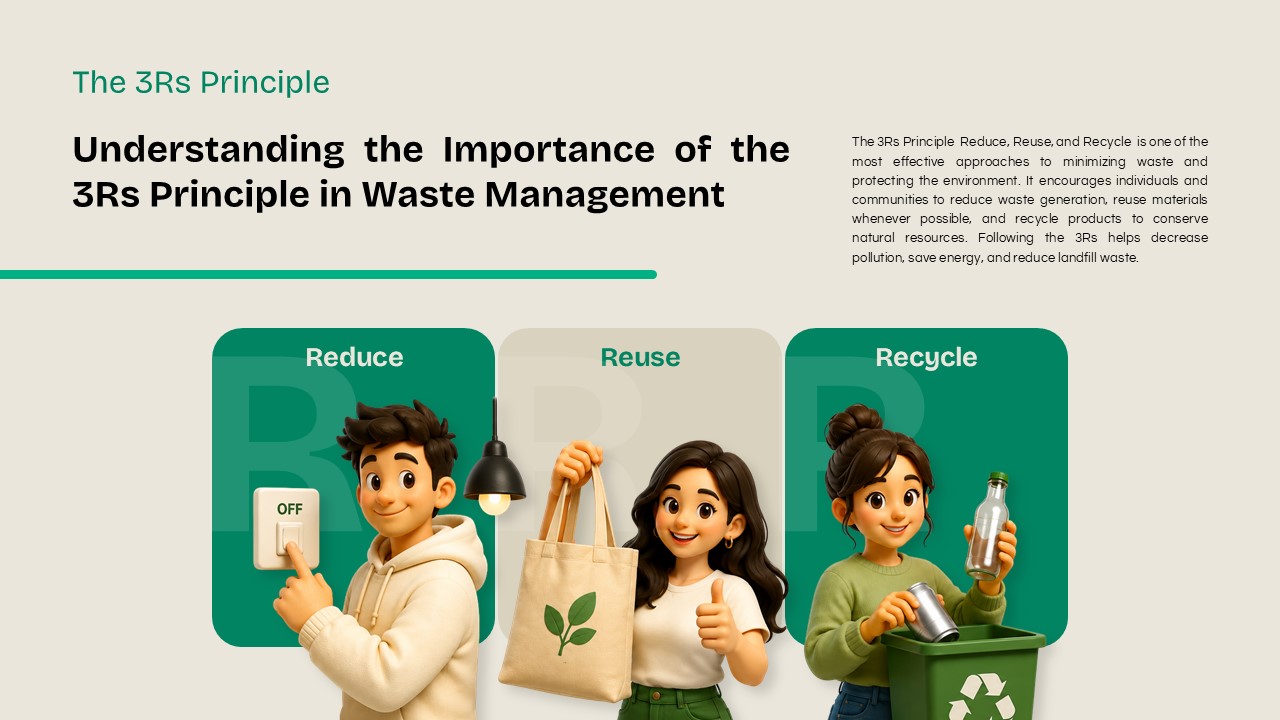 Waste Management Template - Impacts slide to present environmental and health risks of poor waste disposal