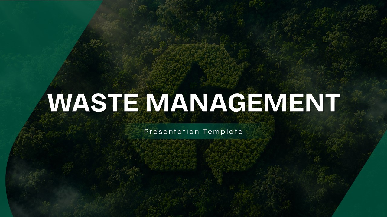 Waste Management Template - Title slide to open environmental sustainability presentations boldly