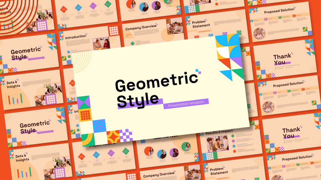 geometric template for PowerPoint and Canva